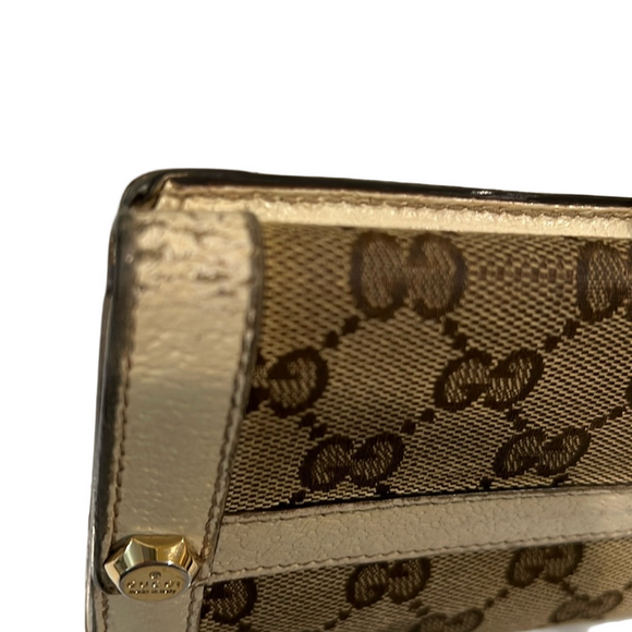 Gucci Monogram Leather Long Snap Wallet - Picture 10 of 14